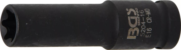 Krafthylsa E-profil, djup | 12,5 mm (1/2