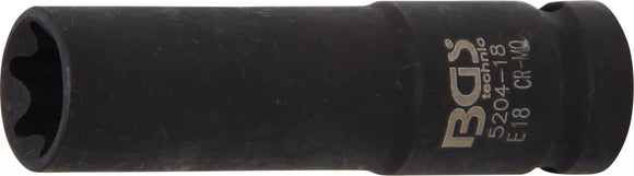 Krafthylsa E-profil, djup | 12,5 mm (1/2