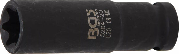Krafthylsa E-profil, djup | 12,5 mm (1/2