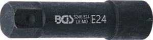 Hylsa E-profil, extra lång | Yttre sexkant 22 mm | E24. BGS 5246-E24
