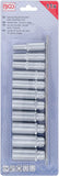 Hylsa-sats Tolvkant, djup | 10 mm (3/8") | 8 - 19 mm | 11 delar. BGS 5252