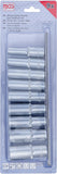 Hylsa-sats Tolvkant, djup | 12,5 mm (1/2") | 10 - 24 mm | 9 delar. BGS 5253