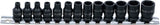 Krafthylsa-sats Sexkant | 6,3 mm (1/4") | 4 - 14 mm | 13 delar