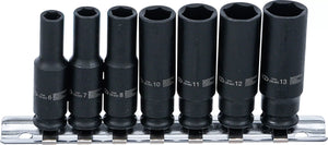 Krafthylsa-sats Sexkant, djup | 6,3 mm (1/4") | 6 - 13 mm | 7 delar