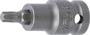 Kraft-Bit-Insats | Längd 55 mm | 12,5 mm (1/2") | T-Profil (för Torx) T40. BGS 5372
