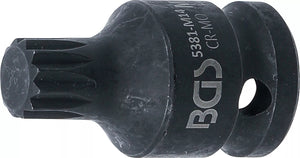 Kraft-Bit-Insats | Längd 43 mm | 12,5 mm (1/2") | Inre mångtandad (för XZN) M14. BGS 5381-M14