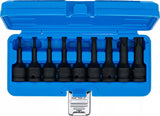 Kraft-Bit-Insats-sats | 12,5 mm (1/2") | T-Profil (för Torx) T20 - T70 | 9 delar. BGS 5480