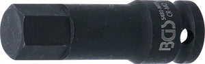 Kraft-Bit-Insats | Längd 75 mm | 12,5 mm (1/2") | Inre sexkant 19 mm. BGS 5481-M19