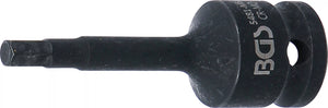 Kraft-Bit-Insats | Längd 75 mm | 12,5 mm (1/2") | Inre sexkant 6 mm. BGS 5481-M6