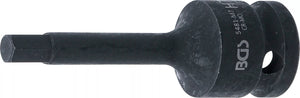 Kraft-Bit-Insats | Längd 75 mm | 12,5 mm (1/2") | Inre sexkant 7 mm. BGS 5481-M7