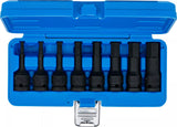 Kraft-Bit-Insats-sats | 12,5 mm (1/2") | Inre sexkant 5 - 19 mm | 8 delar. BGS 5481