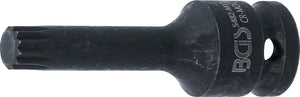 Kraft-Bit-Insats | Längd 75 mm | 12,5 mm (1/2") | Inre mångtandad (för XZN) M12. BGS 5482-M12