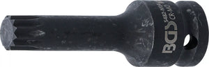 Kraft-Bit-Insats | Längd 78 mm | 12,5 mm (1/2") | Inre mångtandad (för XZN) M14. BGS 5482-M14