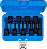 Kraft-Bit-Insats-sats | 12,5 mm (1/2") | Inre mångtandad (för XZN) M4 - M16 | 9 delar. BGS 5482