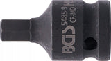 Kraft-Bit-Insats | Längd 42 mm | 12,5 mm (1/2") | Inre sexkant 9 mm. BGS 5485-9