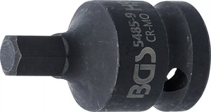 Kraft-Bit-Insats | Längd 42 mm | 12,5 mm (1/2") | Inre sexkant 9 mm. BGS 5485-9