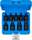 Kraft-Bit-Insats-sats | 12,5 mm (1/2") | Inre sexkant 5 - 19 mm | 9 delar. BGS 5485