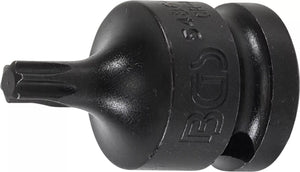 Kraft-Bit-Insats | Längd 42 mm | 12,5 mm (1/2") | T-Profil (för Torx) T40. BGS 5486-T40