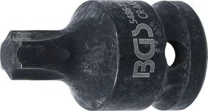 Kraft-Bit-Insats | Längd 42 mm | 12,5 mm (1/2") | T-Profil (för Torx) T55. BGS 5486-T55