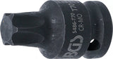 Kraft-Bit-Insats | Längd 42 mm | 12,5 mm (1/2") | T-Profil (för Torx) T70. BGS 5486-T70