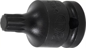 Kraft-Bit-Insats | Längd 43 mm | 12,5 mm (1/2") | Inre mångtandad (för XZN) M10. BGS 5487-M10