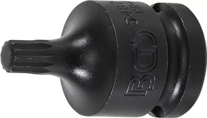 Kraft-Bit-Insats | Längd 43 mm | 12,5 mm (1/2") | Inre mångtandad (för XZN) M8. BGS 5487-M8
