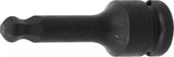 Kraft-Bit-Insats | Längd 75 mm | 12,5 mm (1/2") | Inre sexkant med kulhuvud 10 mm. BGS 5488-10