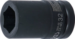 Krafthylsa Sexkant, djup | 25 mm (1") | 32 mm. BGS 5500-32
