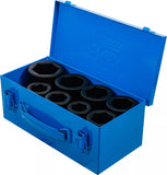 Krafthylsa-sats Sexkant, djup | 25 mm (1") | 27 - 50 mm | 8 delar. BGS 5500