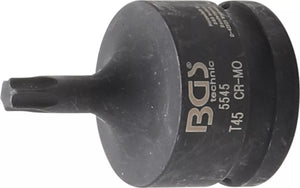 Kraft-Bit-Insats | Längd 60 mm | 20 mm (3/4") | T-Profil (för Torx) T45. BGS 5545