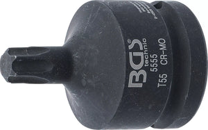 Kraft-Bit-Insats | Längd 60 mm | 20 mm (3/4") | T-Profil (för Torx) T55. BGS 5555
