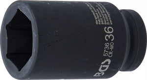 Krafthylsa Sexkant, djup | 20 mm (3/4") | 36 mm. BGS 5736