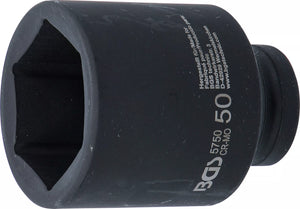 Krafthylsa Sexkant, djup | 20 mm (3/4") | 50 mm. BGS 5750