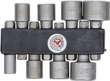 Hylsnyckel-/bitsats | Fäste yttre sexkant 6,3 mm (1/4") | Stl. 5 - 13 mm | 8 delar. BGS Diy 67308