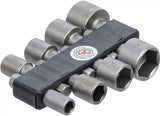 Hylsnyckel-/bitsats | Fäste yttre sexkant 6,3 mm (1/4") | Stl. 5 - 13 mm | 8 delar. BGS Diy 67308