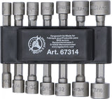 Hylsnyckel-/bitsats | Fäste yttre sexkant 6,3 mm (1/4") | Metrisk + Tum | 14 delar. BGS Diy 67314