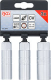 Tändstift-hylsa-sats tolvkant | 10 mm (3/8") | 14 - 16 - 18 mm | 3 delar. BGS 6858