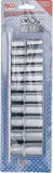Hylsa-sats Tolvkant, djup | 10 mm (3/8") | Tumsstorlekar | 11 delar. BGS 6859