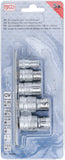 Bit-Adapter med spärrkula | Inre fyrkant 6,3 mm (1/4") / 10 mm (3/8") / 12,5 mm (1/2") | 5 delar. BGS 70103