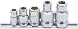 Bit-Adapter med spärrkula | Inre fyrkant 6,3 mm (1/4") / 10 mm (3/8") / 12,5 mm (1/2") | 5 delar. BGS 70103