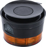 Batteri roterande strålkastare | gul | med magnet | 12 V / 24 V | Ø 130 mm. BGS 70343