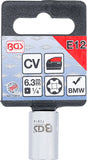 Specialhylsa | E-Profil | 6,3 mm (1/4") | E12 | för BMW fönsterhissar. BGS 70914