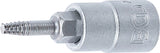 Skruvmejsel-bit-insats | Inre fyrkant 6,3 mm (1/4") | För defekt T-Profil (för Torx) T10. BGS 7098-T10
