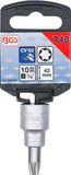 Skruvmejsel-bit-insats | Inre fyrkant 10 mm (3/8") | För defekt T-Profil (för Torx) T40. BGS 7098-T40