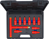 VDE-Bit-Insats-sats | anslutningsfyrkant 12,5 mm (1/2") | T-Profil (för Torx) T20 - T55 | 10 delar. BGS 7131