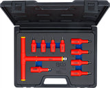 VDE-Bit-Insats-sats | anslutningsfyrkant 10 mm (3/8")/12,5 mm (1/2") | Inre sexkant 4 - 10 mm | 10 delar. BGS 7132
