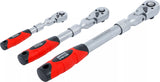 Omställbart Spärrhandtag-sats | utdragbart, vinkelbart | 6,3 mm (1/4") - 10 mm (3/8") - 12,5 mm (1/2") | 3 delar. BGS Diy 72114