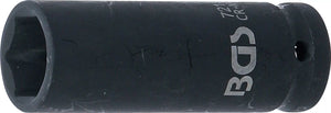Krafthylsa Sexkant, djup | 12,5 mm (1/2") | 19 mm. BGS 7219