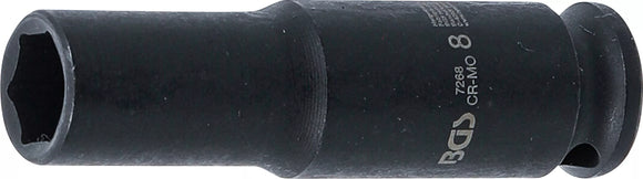 Krafthylsa Sexkant, djup | 6,3 mm (1/4