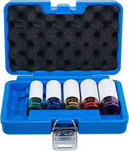 Kraft-Skoninsats-sats | 12,5 mm (1/2") | 15 / 17 / 19 / 21 / 22 mm / MS17 | 6 delar. BGS 7307